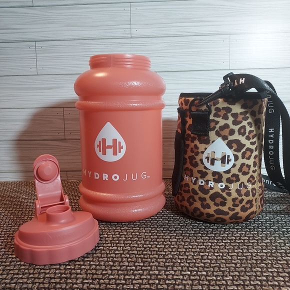 Hydro Jug Hydrojug Cheetah Leopard Blush Sleeve Strap Pink Half Gallon Water - Picture 6 of 6